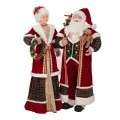 XMAS MRS SANTA IN RED GOLD COLOR HOLDING A WREATH 150CM