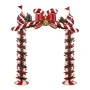 RED WITH WHITE STRIPES CHRISTMAS SQUARE ARCH WITH BOW AND BELLS 242X53X270CM