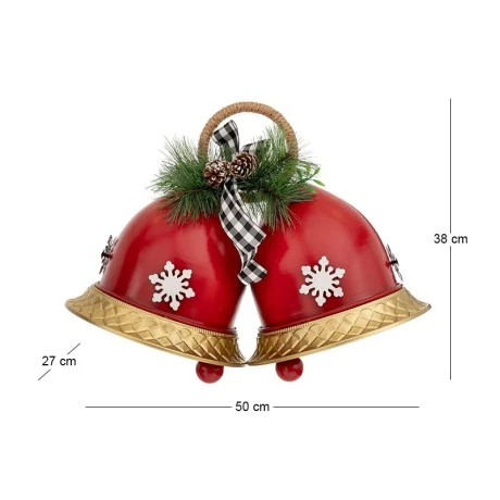 RED METAL BELLS 50X27X38CM