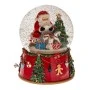 RED COLOUR RESIN WINDING WATER GLOBE WITH SANTA AND MUSIC D16,5X20CM