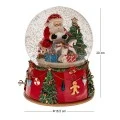 RED COLOUR RESIN WINDING WATER GLOBE WITH SANTA AND MUSIC 16,5X16,5X20CM