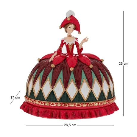RED RESIN QUEEN 26.5Χ17Χ26CM