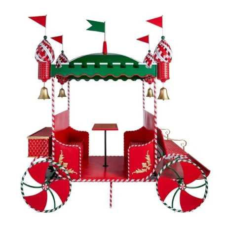 RED GREEN METAL CARRIAGE 265X120X280CM