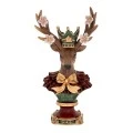 XMAS RED RESIN DEER HEAD BUST WITH FLOWERS ON HORNS 18X12X34CM