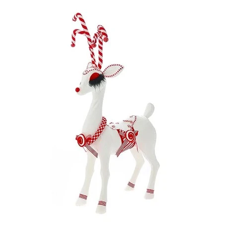 WHITE DEER WITH SUGAR CANE HORNS 41X24X70CM