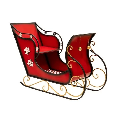 RED METAL CHRISTMAS SLEIGHT 144Χ57Χ93CM