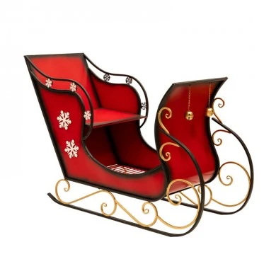 RED METAL CHRISTMAS SLEIGHT 144Χ57Χ93CM