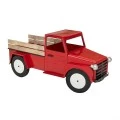 RED METAL CHRISTMAS TRUCK 123X48X58CM