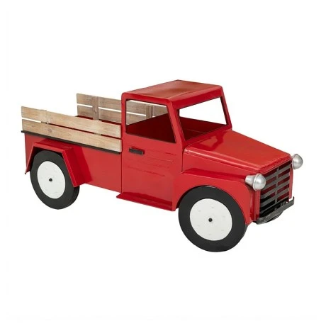 RED METAL CHRISTMAS TRUCK 123X48X58CM