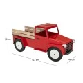 RED METAL CHRISTMAS TRUCK 123X48X58CM