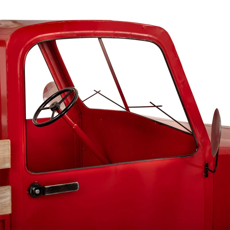 RED METAL CHRISTMAS TRUCK 246X104X112CM