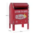 XMAS RED METAL MAILBOX 20X19Χ34CM