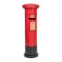 XMAS RED METAL MAILBOX 40X40X122,5