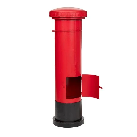 XMAS RED METAL MAILBOX 40X40X122,5