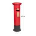 XMAS RED METAL MAILBOX 40X40X122,5