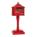 RED METAL MAILBOX ON A POLE 34.5X26.5X93.5CM