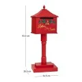 RED METAL MAILBOX ON A POLE 34.5X26.5X93.5CM