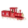 XMAS RED METAL TRAIN WITH WAGON  80X18,5X35CM