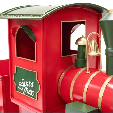 XMAS 
RED METAL TRAIN WITH WAGONS 260X90X130CM