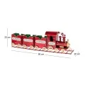 XMAS RED METAL TRAIN ON TRACKS WITH TREE WAGONS 90Χ20X20CM