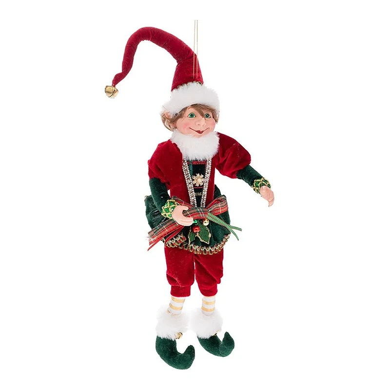 XMAS GREEN RED COLOR CHECKERED ELF 30CM