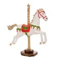 XMAS RED GREEN FIBERGLASS CAROUSEL HORSE 150X32X160CM