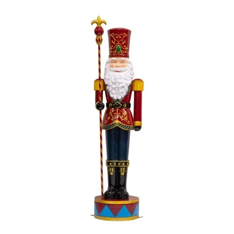 RED GREEN FIBERGLASS SANTA NUTCRACKER 45X40X180CM