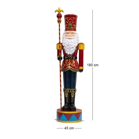 RED GREEN FIBERGLASS SANTA NUTCRACKER 45X40X180CM