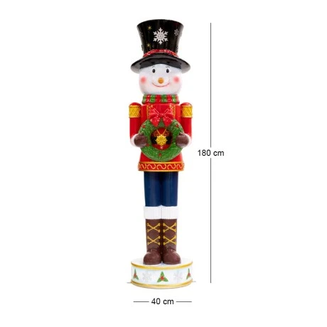 RED GREEN FIBERGLASS SNOWMAN 40X40X180CM