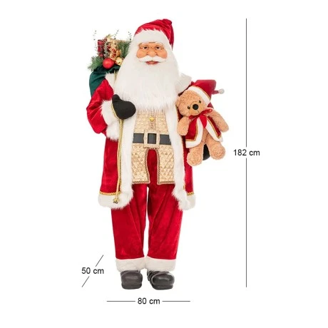 XMAS POLYRESIN STANDING SANTA CLAUS IN RED COLOR 80X50X182CM
