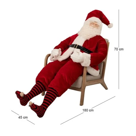 XMAS RED SLEEPING SANTA 70X45X180CM