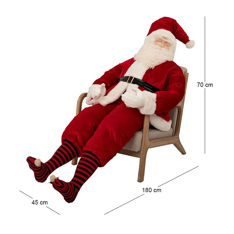 XMAS RED SLEEPING SANTA 70X45X180CM