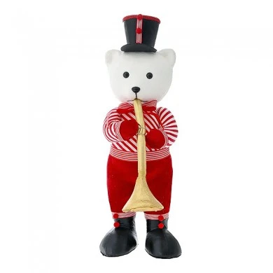 RED BEAR WITH TRUMPET 27X19X62CM