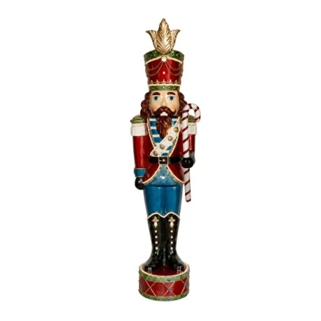 XMAS RED BLUE COLOR RESIN NUTCRACKER WITH LED LIGHT 56X42X192CM