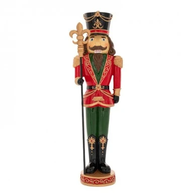 GREEN RED RESIN NUTCRACKER 15X11.5X46.5CM