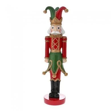 CHRISTMAS RED RESIN JOKER NUTCRACKER 47CM