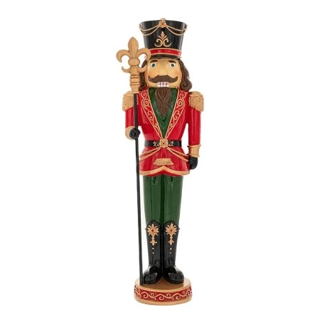 GREEN RED RESIN NUTCRACKER 15X11.5X46.5CM
