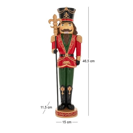GREEN RED RESIN NUTCRACKER 15X11.5X46.5CM