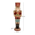 RED COLOR RESIN NUTCRACKER WITH LED LIGHT AND MOVEMENT 44X51X152CM