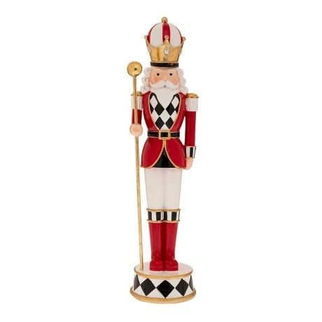 RED RESIN SOLDIER WITH POLE 9.5X9X37CM