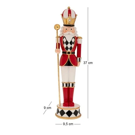 RED RESIN SOLDIER WITH POLE 9.5X9X37CM