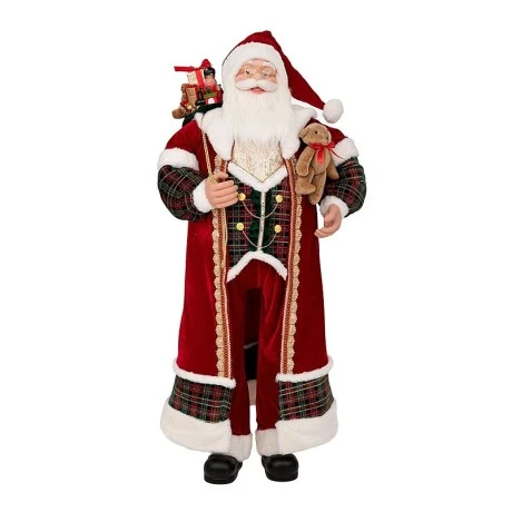 XMAS SANTA CLAUS IN RED GREEN COLOR HOLDING GIFTS 150CM