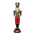 XMAS RED GREEN RESIN NUTCRACKER HOLDING TRAY 29,5X25X91CM