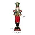 XMAS RED GREEN RESIN NUTCRACKER HOLDING TRAY 29,5X25X91CM