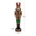 XMAS RED GREEN POLYRESIN NUTCRAKE WITH LED LIGHT, MOVEMENT AND MUSIC WITH TIMER 56X42X192CM