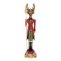XMAS RED  GREEN RESIN DEER HOLDING A SCEPTER 9X9X37,5CM