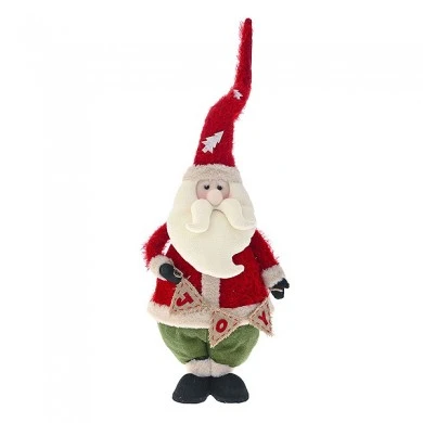 RED TEXTILE SANTA CLAUS 30X60CM