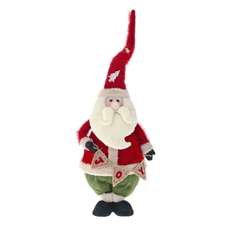 RED TEXTILE SANTA CLAUS 30X60CM