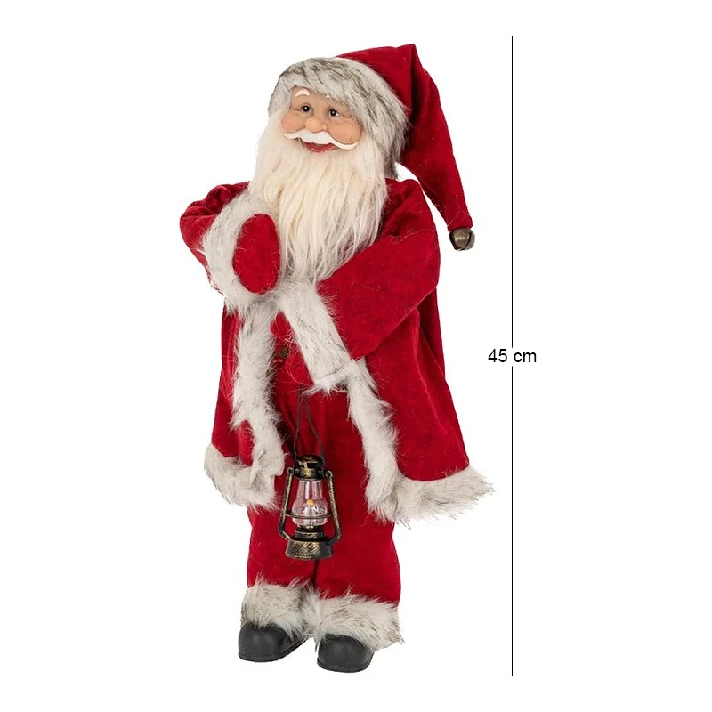XMAS RED FABRIC SANTA 45CM