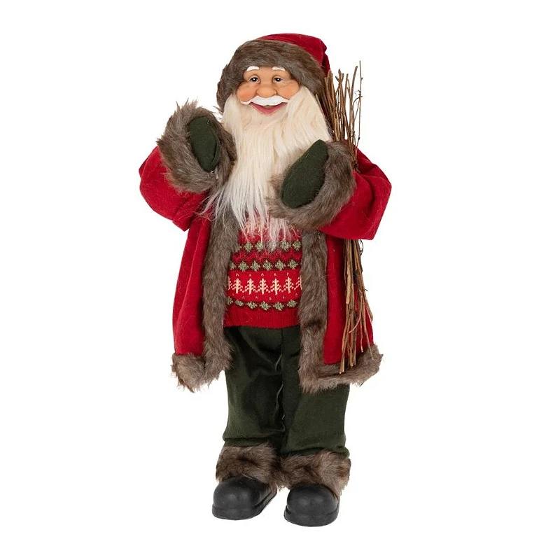 XMAS RED FABRIC SANTA 65CM